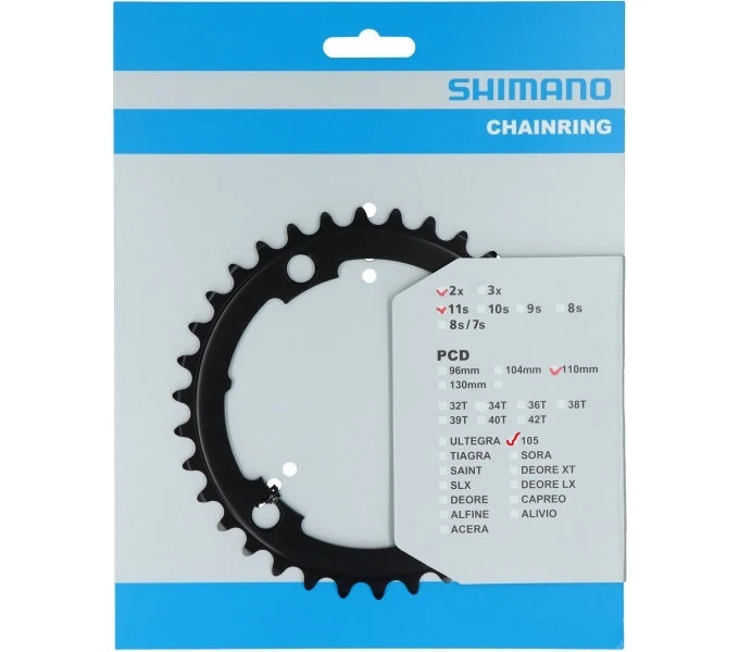 Shimano 105 FC-R7000 39 Zähne Schwarz Kettenblatt 3 Shimano 105 FC-R7000 39 Zähne Schwarz Kettenblatt