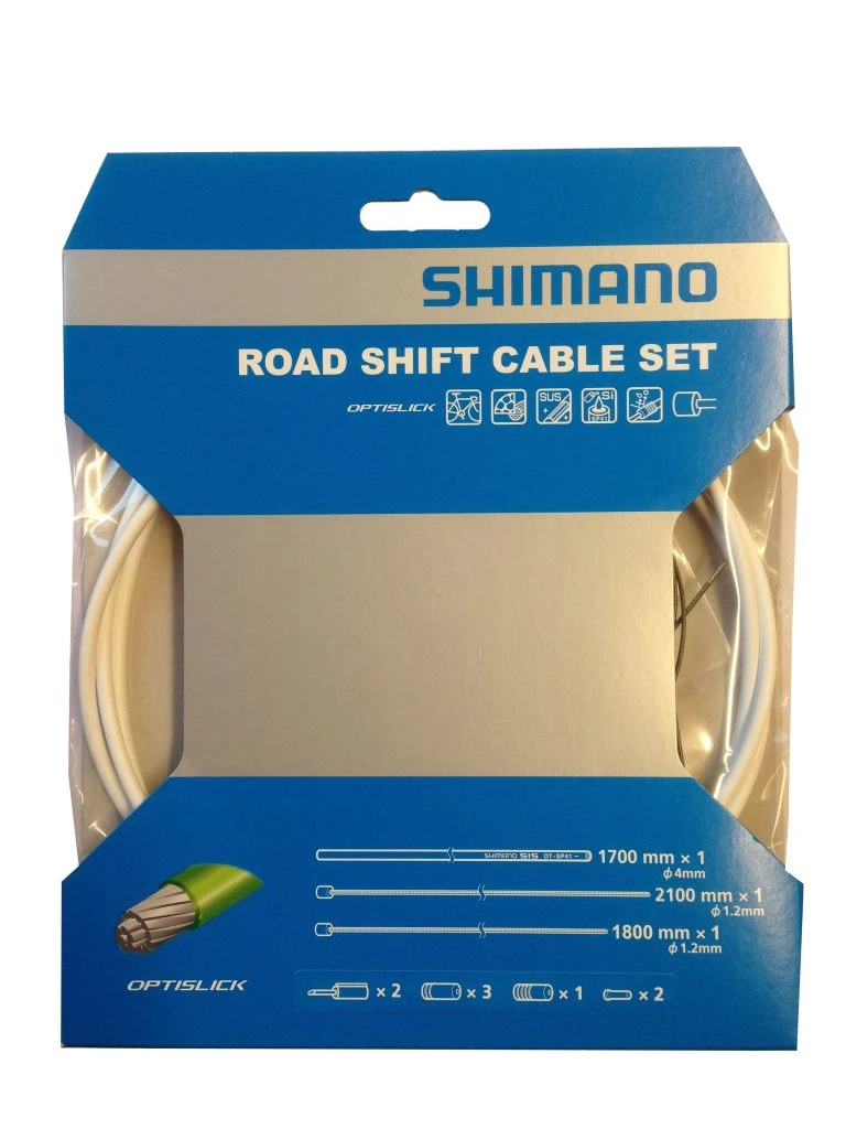 Shimano Road Shift Optislick Schaltzug-Set Weiss 3 Shimano Road Shift Optislick Schaltzug-Set Weiss